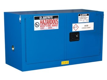 Justrite Sure-Grip EX Hazardous Material Storage Cabinet Piggyback 86172821, 17 gal, Royal Blue - 16495