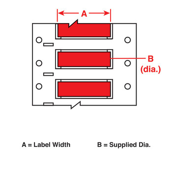 Brady PermaSleeve PS-375-2-RD Die-Cut Printer Sleeve - 1.5 in x 0.645 in - Polyolefin - Red - B-342 - 92401