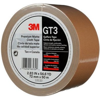 3M GT3 Tan Gaffer's Tape - 72 mm Width x 50 m Length - 11 mil Thick - 98539
