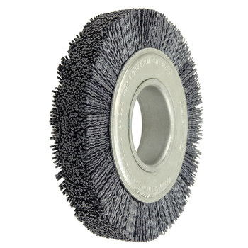 Weiler Bore-Rx 86124 Wheel Brush - 6 in Dia - Crimped Round Nylon Bristle