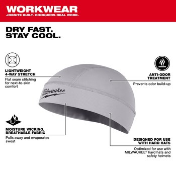 Milwaukee WORKSKIN Hard Hat Liner 425G - Size Universal - Gray - 78861