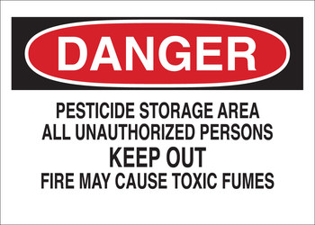 Picture of Brady B-302 Polyester Rectangle White English Pesticide Storage Sign part number 84431 (Main product image)