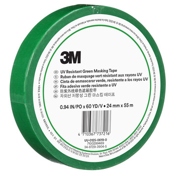 3M Green UV Resistant Masking Tape - 24 mm Width x 55 m Length
