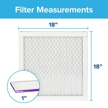 3M Filtrete Allergen, Bacteria & Virus 18 in x 18 in x 1 in 2017-4 MERV 12, 1500 MPR Air Filter - 02017