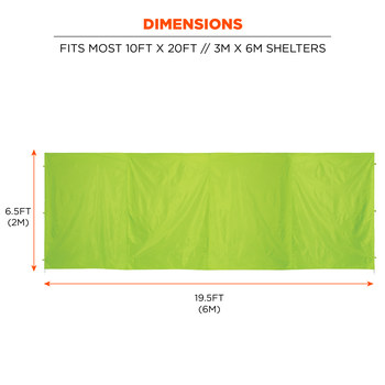 Ergodyne SHAX 6097 Commercial Pop-Up Tent Sidewall - 10 ft Height - Lime - 12995