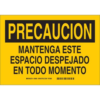 Picture of Brady B-120 Fiberglass Rectangle Yellow Spanish Keep Clear Sign part number 39766 (Main product image)