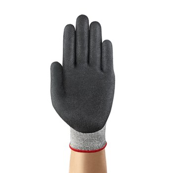 Ansell HyFlex 11-927 Gray/Black 6 Cut & Puncture Resistant Gloves - ANSI A2 Cut Resistance - Nitrile Both Sides, 3/4 Back Coating - 11-927 SZ 6