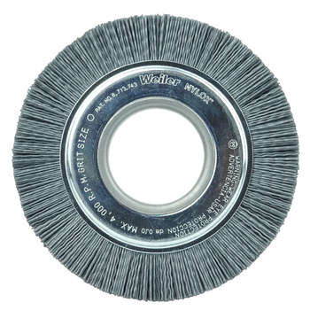 Weiler Nylox 83010 Wheel Brush - 6 in Dia - Crimped Round Nylon Bristle