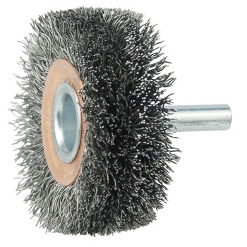 Weiler 17619 Wheel Brush - 2 in Dia - Crimped Steel Bristle