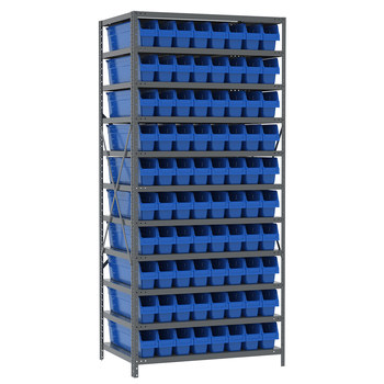 Picture of Akro-Mils AS2479044 550 lbs Fixed Blue Gray Powder Coated Steel 22 ga Open Fixed Shelving (Main product image)