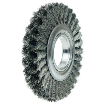 Weiler 09160 Wheel Brush - 6 in Dia - Knotted - Standard Twist Steel Bristle