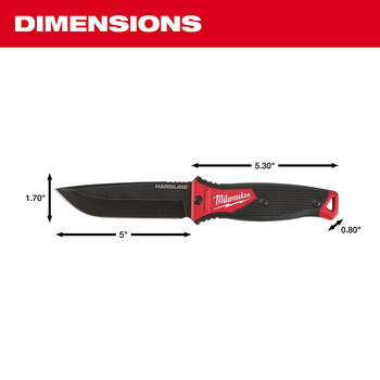 Milwaukee HARDLINE 48-22-1928 Fixed Blade Knife - Glass Filled Nylon, Rubber - 10.25 in - 50280