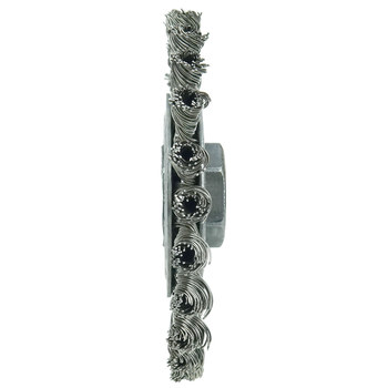 Weiler 13276 Wheel Brush - 4 in Dia - Knotted - Cable Twist Stainless Steel Bristle