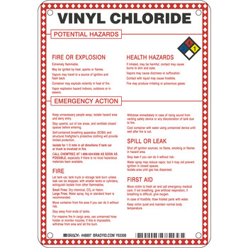 Picture of Brady B-120 Fiberglass Reinforced Polyester Rectangle White English Chemical Warning Sign part number 48897 (Main product image)