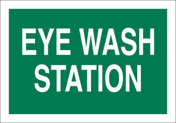 Picture of Brady B-120 Fiberglass Reinforced Polyester Rectangle Green English Eyewash Sign part number 122720 (Main product image)