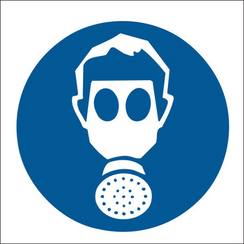 Picture of Brady B-120 Fiberglass Reinforced Polyester Square White English Breathing Apparatus Sign part number 69470 (Main product image)