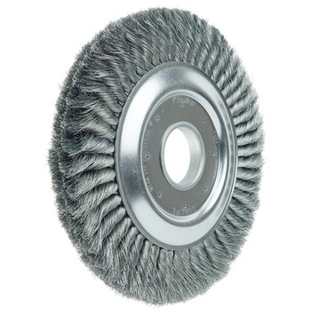 Weiler 09460 Wheel Brush - 10 in Dia - Knotted - Standard Twist Steel Bristle