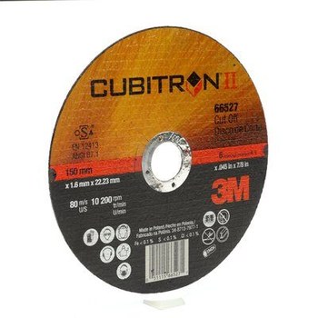 3M Cubitron II COW Cutoff Wheel 66527 - Type 1 (Straight) - 6 in - Ceramic Aluminum Oxide - 60 - Medium
