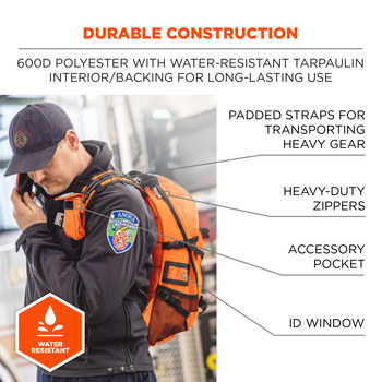 Ergodyne Arsenal GB5243 Orange Polyester Protective Backpack - 13 in Width - 20 in Length - 6 in Height - 720476-13488