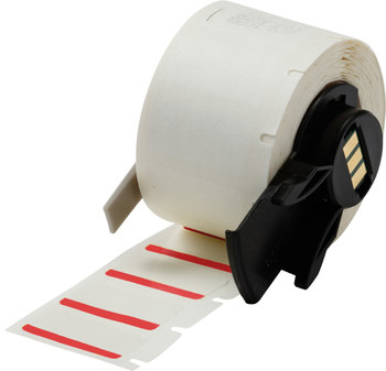 Brady M61-17-494-RD Thermal Transfer Printable Labels - 1 in x 0.5 in - Polyester - Red / White - B-494 - 61223