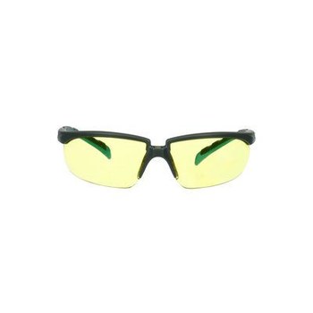 3M Solus 2000 Series Safety Glasses S2003SGAF-BGR - Scotchgard Anti-Fog Amber Lens - Gray/Teal Ratcheting Temples