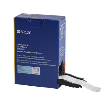 Picture of Brady PermaSleeve White Polyolefin Thermal Transfer BM-125-175-312 Heat Shrink Wire & Cable Labels (Main product image)