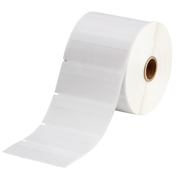 Picture of Brady Clear / White Self-Extinguishing, Self-Laminating Vinyl Thermal Transfer THT-74-427-5-SC Die-Cut Thermal Transfer Printer Label Roll (Main product image)