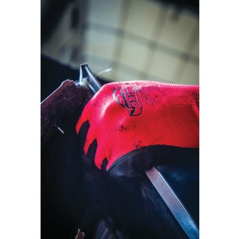 Global Glove Tsunami Grip 500MF Black/Red 9 Nylon Work Gloves - Nitrile Full Coverage Coating - 500MF/9