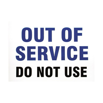 Picture of Brady Prinzing B-811 Vinyl Rectangle White English Out of Service Sign part number SM670E (Main product image)
