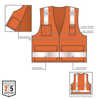 Ergodyne Glowear High-Visibility Vest 8250Z 21417 - Size 2XL/3XL - High-Visibility Orange