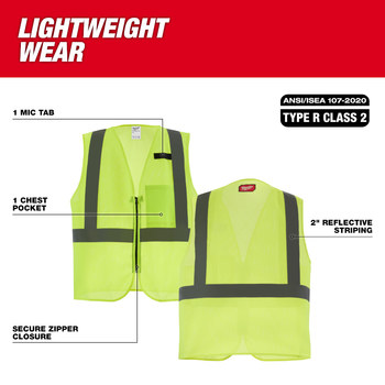 Milwaukee Reflective Safety Vest 48-73-2242 - Size Large/XL - Hi-Vis Yellow - 83228