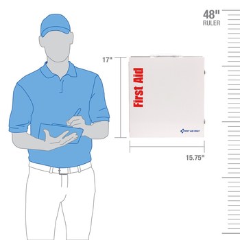 First Aid Only First Aid Cabinet - 5.5 in Width - 15 in Length - 16 in Height - Metal Case Construction - 092265-90575
