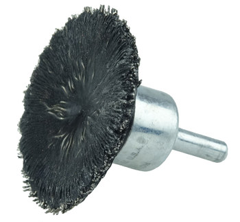 Weiler Polyflex Steel Cup Brush - Unthreaded Stem Attachment - 2 in Diameter - 0.020 in Bristle Diameter - 35234