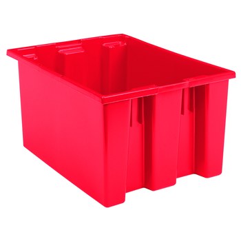 Picture of Akro-Mils 35230 2.6 ft, 19.4 gal 90 lb Red Industrial Grade Polymer Stackable Tote (Main product image)