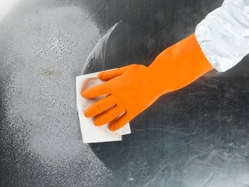 Ansell AlphaTec 87-208 Citrus Orange 9 Unsupported Chemical-Resistant Gloves - 13 in Length - Recessed Diamond Finish - 29 mil Thick - 192085