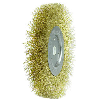 Weiler 01475 Wheel Brush - 6 in Dia - Knotted - Standard Twist Brass Bristle