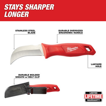 Milwaukee 48-22-1925 Fixed Blade Knife - Glass Filled Nylon - 8.5 in - 68375
