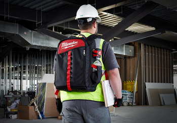 Milwaukee Red/Black Ballistic Material Backpack - 7.87 in Length - 11.8 in Wide - 48-22-8202