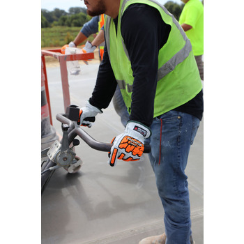 MCR Safety ARX CutPro Hi-Vis Orange/White Large Goatskin Mechanics Work Gloves - Keystone Thumb - Select Grade - A7 Cut Resistance - PD4971L