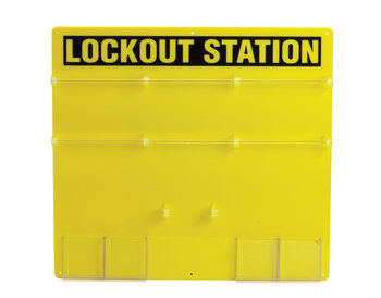 Picture of Brady Yellow Acrylic Lockout Device Station (Main product image)