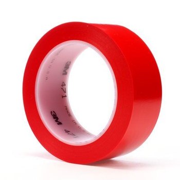 3M 471 Red Marking Tape - 1 1/2 in Width x 36 yd Length - 5.2 mil Thick - 03108