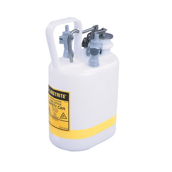 Picture of Justrite White Polyethylene Leak-Proof, Pressure-Relief Vent, Self-Closing 1 gal Safety Can (Main product image)