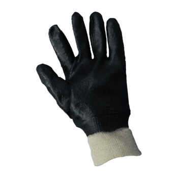 Global Glove 603R Black Large Chemical-Resistant Gloves - Rough Finish - 603R/LG