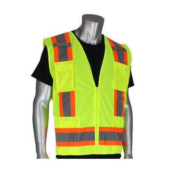 Picture of PIP 302-0500S Lime Yellow 2XL Polyester Mesh High-Visibility Vest (Main product image)