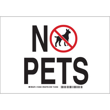 Picture of Brady B-302 Polyester Rectangle White English Pet Restrictions Sign part number 123507 (Main product image)