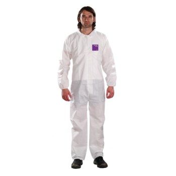 Picture of Ansell Microchem AlphaTec 68-1500 White 3XL Disposable Chemical-Resistant Coverall (Main product image)