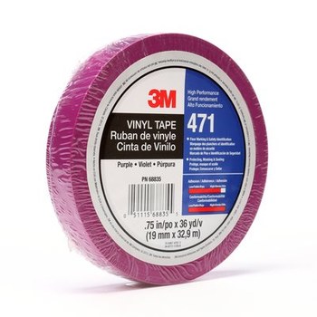 3M 471 Purple Marking Tape - 3/4 in Width x 36 yd Length - 5.2 mil Thick - 68835