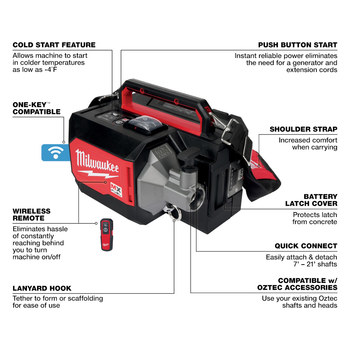 Milwaukee MX FUEL Concrete Vibrator MXF370-2XC - 23 lb