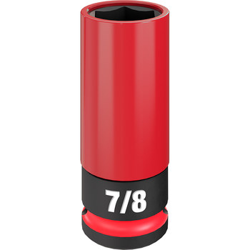 Milwaukee SHOCKWAVE Impact Duty 49-66-7812 6 Point 7/8 in Lug Nut Wheel Socket - High Strength Forged Steel - 1/2 in Drive - 1.300 in Length - 76683