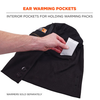 Ergodyne N-Ferno 6885 Black Banox FR3 Cotton Cold Weather Head Liner - Hook & Loop, Zipper - 720476-16885
